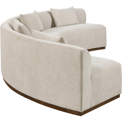 Avanti 182.5" Beige Chenille Fabric Upholstered 2pc. Modular Sectional