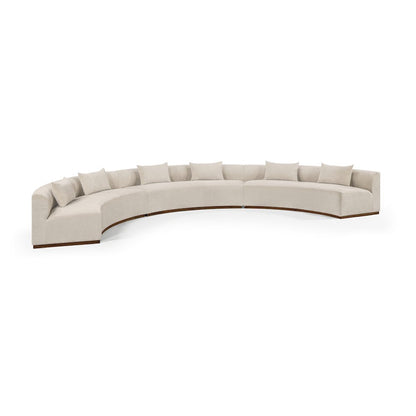 Avanti 221.25" Beige Chenille Fabric Upholstered 3pc. Modular Sectional