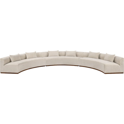 Avanti 221.25" Beige Chenille Fabric Upholstered 3pc. Modular Sectional