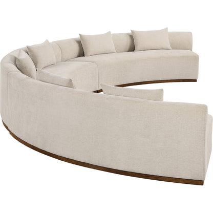 Avanti 221.25" Beige Chenille Fabric Upholstered 3pc. Modular Sectional