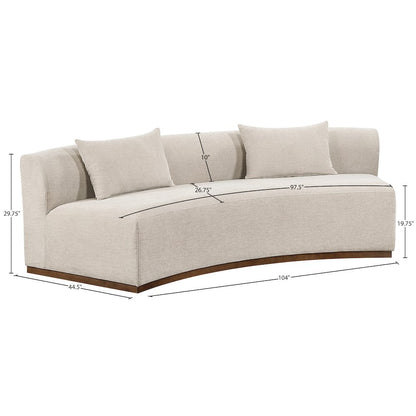 Avanti 104" Beige Chenille Fabric Upholstered Sofa