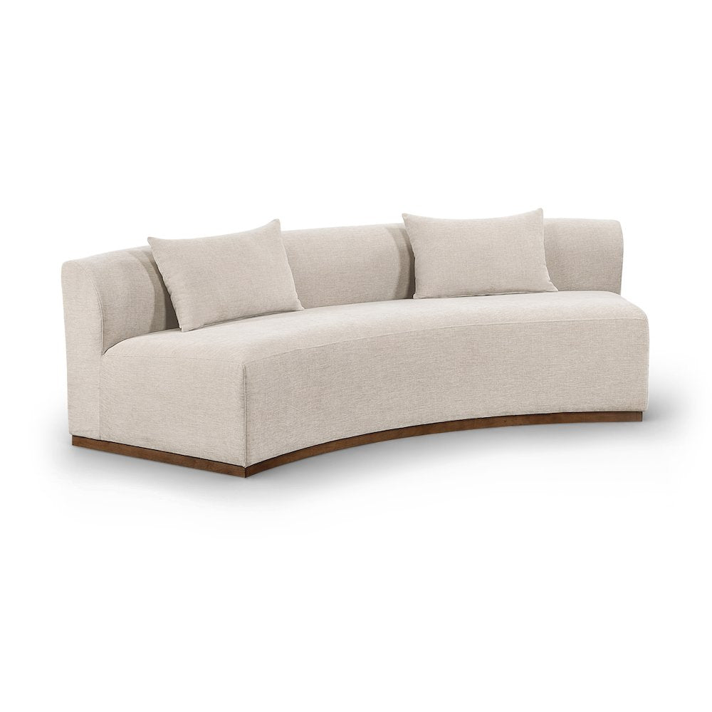Avanti 104" Beige Chenille Fabric Upholstered Sofa