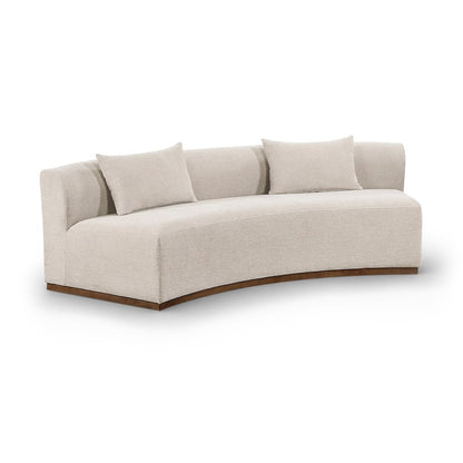 Avanti 104" Beige Chenille Fabric Upholstered Sofa