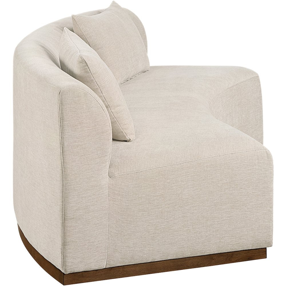 Avanti 104" Beige Chenille Fabric Upholstered Sofa