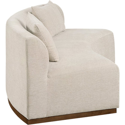 Avanti 104" Beige Chenille Fabric Upholstered Sofa