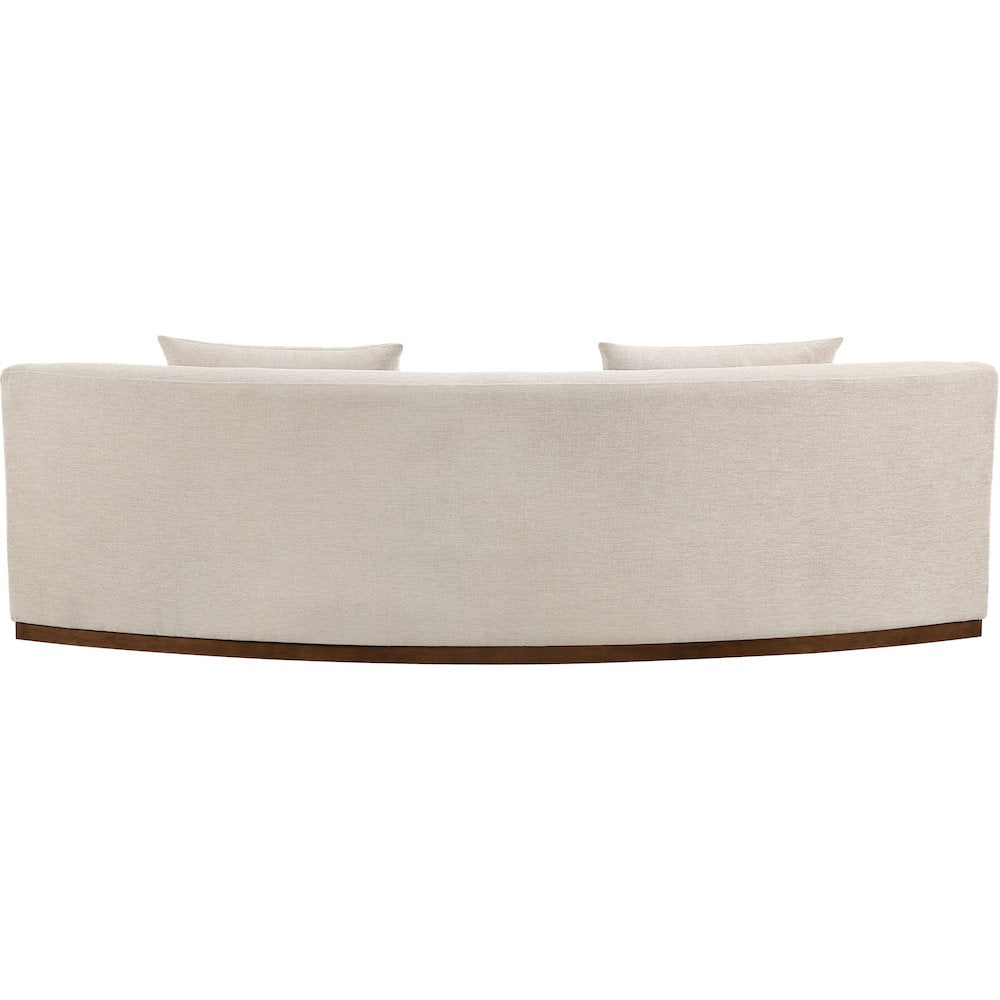 Avanti 104" Beige Chenille Fabric Upholstered Sofa