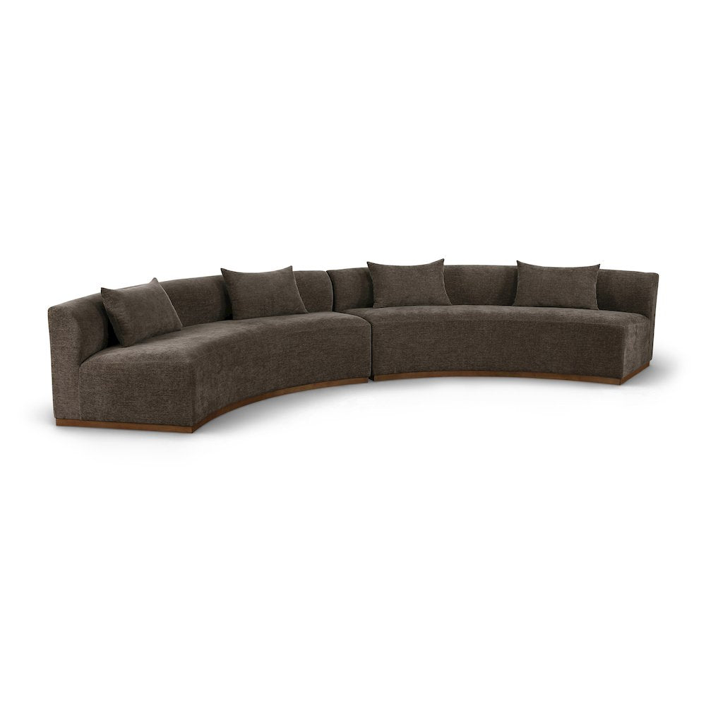 Avanti 182.5" Brown Chenille Fabric Upholstered 2pc. Modular Sectional