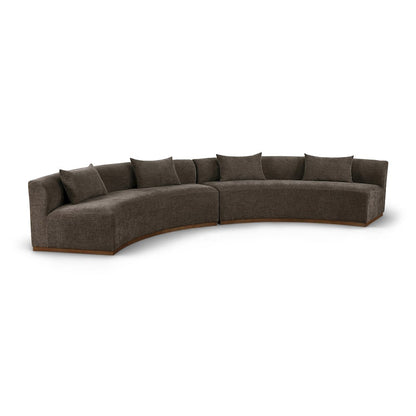Avanti 182.5" Brown Chenille Fabric Upholstered 2pc. Modular Sectional