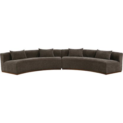 Avanti 182.5" Brown Chenille Fabric Upholstered 2pc. Modular Sectional