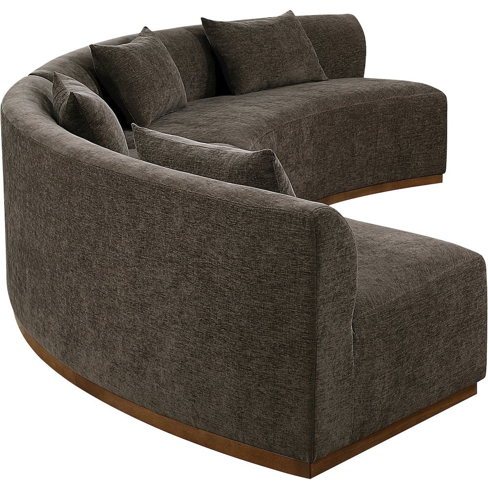 Avanti 182.5" Brown Chenille Fabric Upholstered 2pc. Modular Sectional