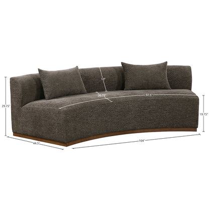 Avanti 104" Brown Chenille Fabric Upholstered Sofa