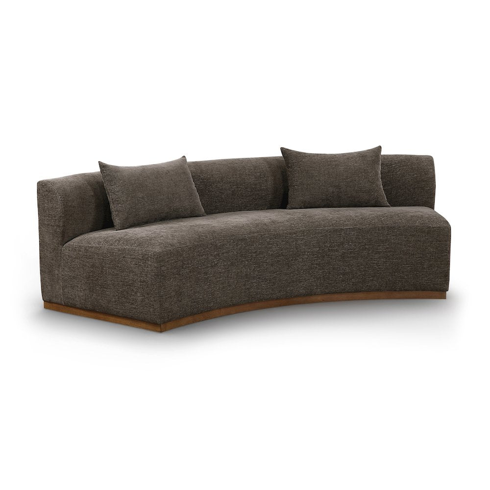 Avanti 104" Brown Chenille Fabric Upholstered Sofa
