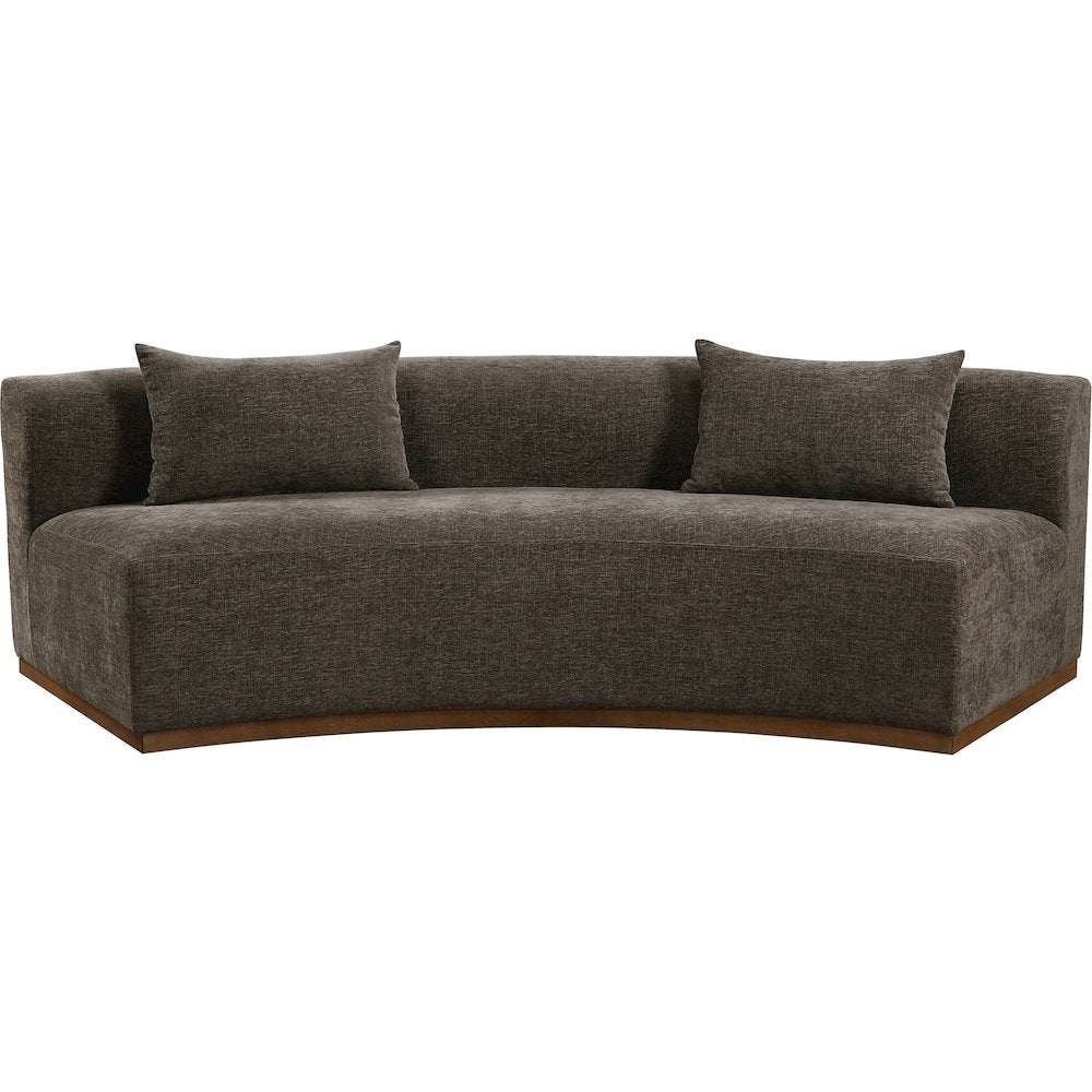 Avanti 104" Brown Chenille Fabric Upholstered Sofa