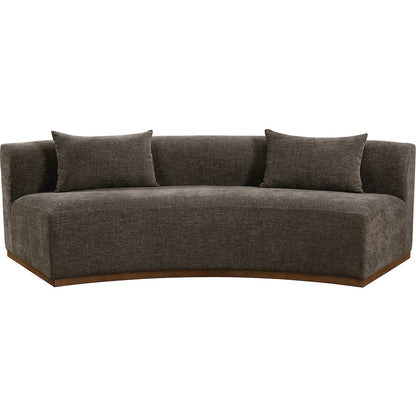 Avanti 104" Brown Chenille Fabric Upholstered Sofa