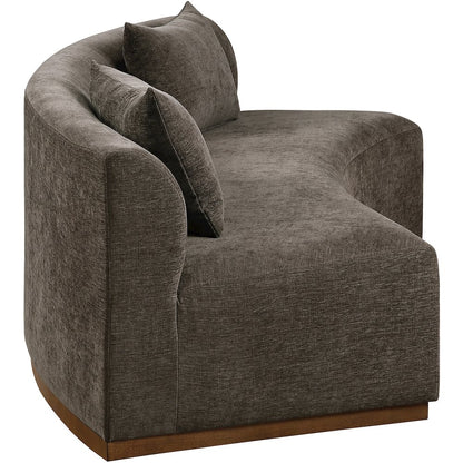 Avanti 104" Brown Chenille Fabric Upholstered Sofa