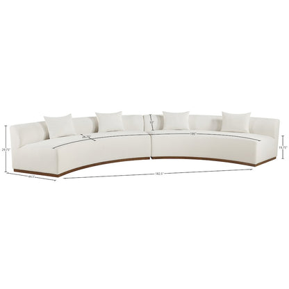 Avanti 182.5" Cream Chenille Fabric Upholstered 2pc. Modular Sectional
