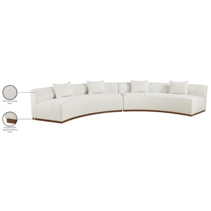 Avanti 182.5" Cream Chenille Fabric Upholstered 2pc. Modular Sectional