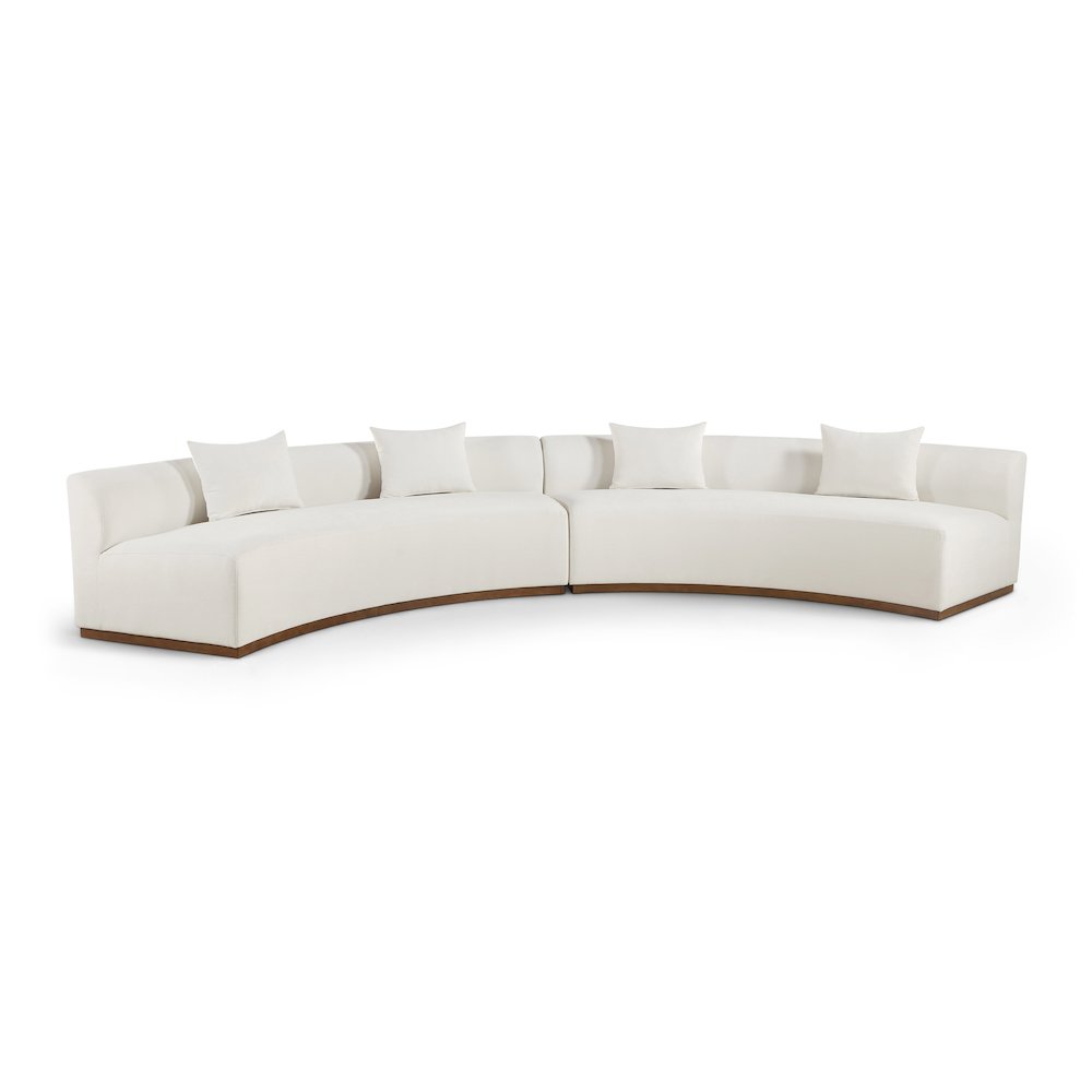 Avanti 182.5" Cream Chenille Fabric Upholstered 2pc. Modular Sectional