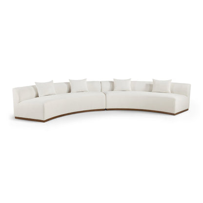 Avanti 182.5" Cream Chenille Fabric Upholstered 2pc. Modular Sectional