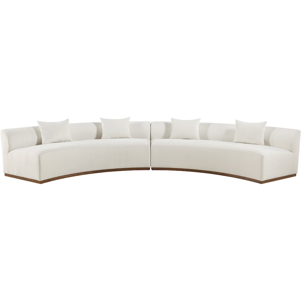 Avanti 182.5" Cream Chenille Fabric Upholstered 2pc. Modular Sectional