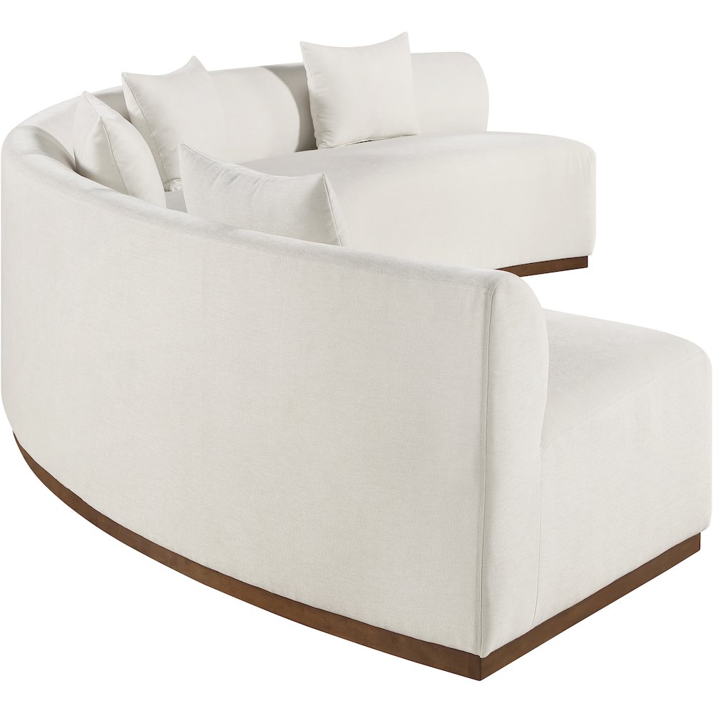 Avanti 182.5" Cream Chenille Fabric Upholstered 2pc. Modular Sectional