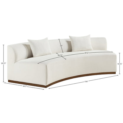 Avanti 104" Cream Chenille Fabric Upholstered Sofa