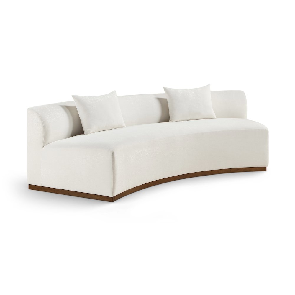 Avanti 104" Cream Chenille Fabric Upholstered Sofa