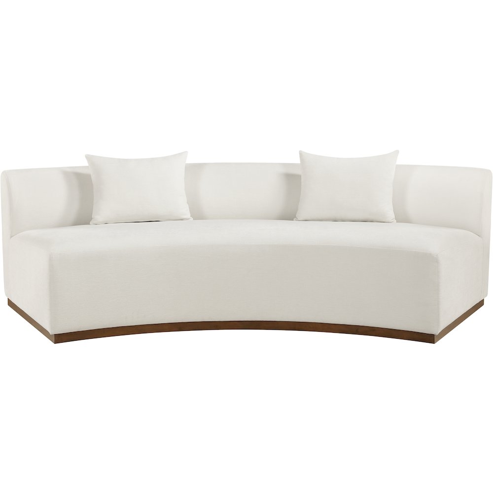 Avanti 104" Cream Chenille Fabric Upholstered Sofa