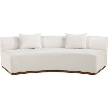 Avanti 104" Cream Chenille Fabric Upholstered Sofa