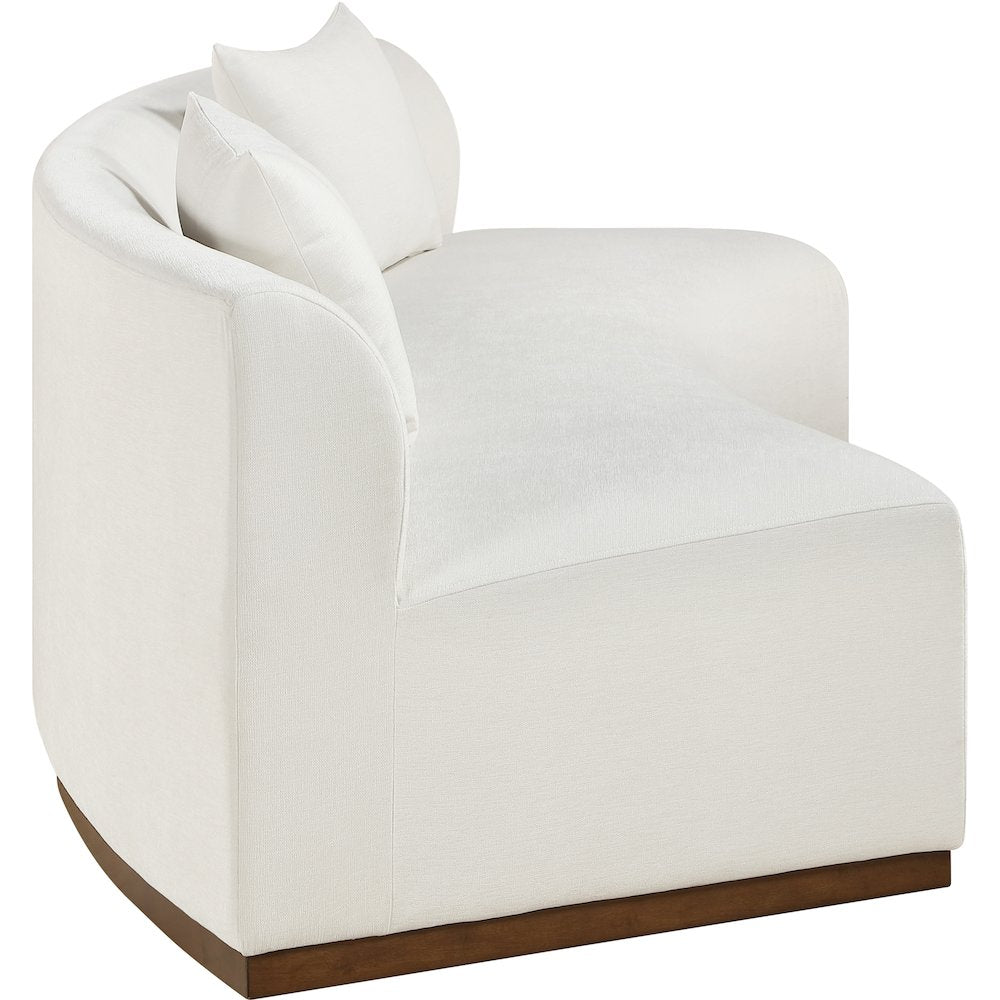 Avanti 104" Cream Chenille Fabric Upholstered Sofa