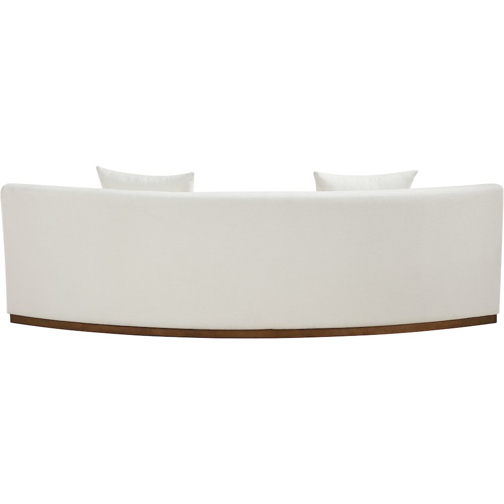 Avanti 104" Cream Chenille Fabric Upholstered Sofa