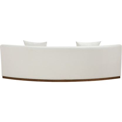 Avanti 104" Cream Chenille Fabric Upholstered Sofa