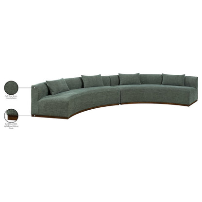Avanti 182.5" Olive Chenille Fabric Upholstered 2pc. Modular Sectional