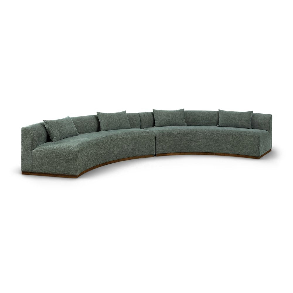 Avanti 182.5" Olive Chenille Fabric Upholstered 2pc. Modular Sectional