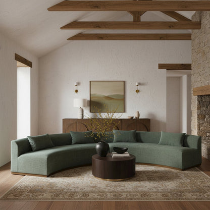 Avanti 182.5" Olive Chenille Fabric Upholstered 2pc. Modular Sectional