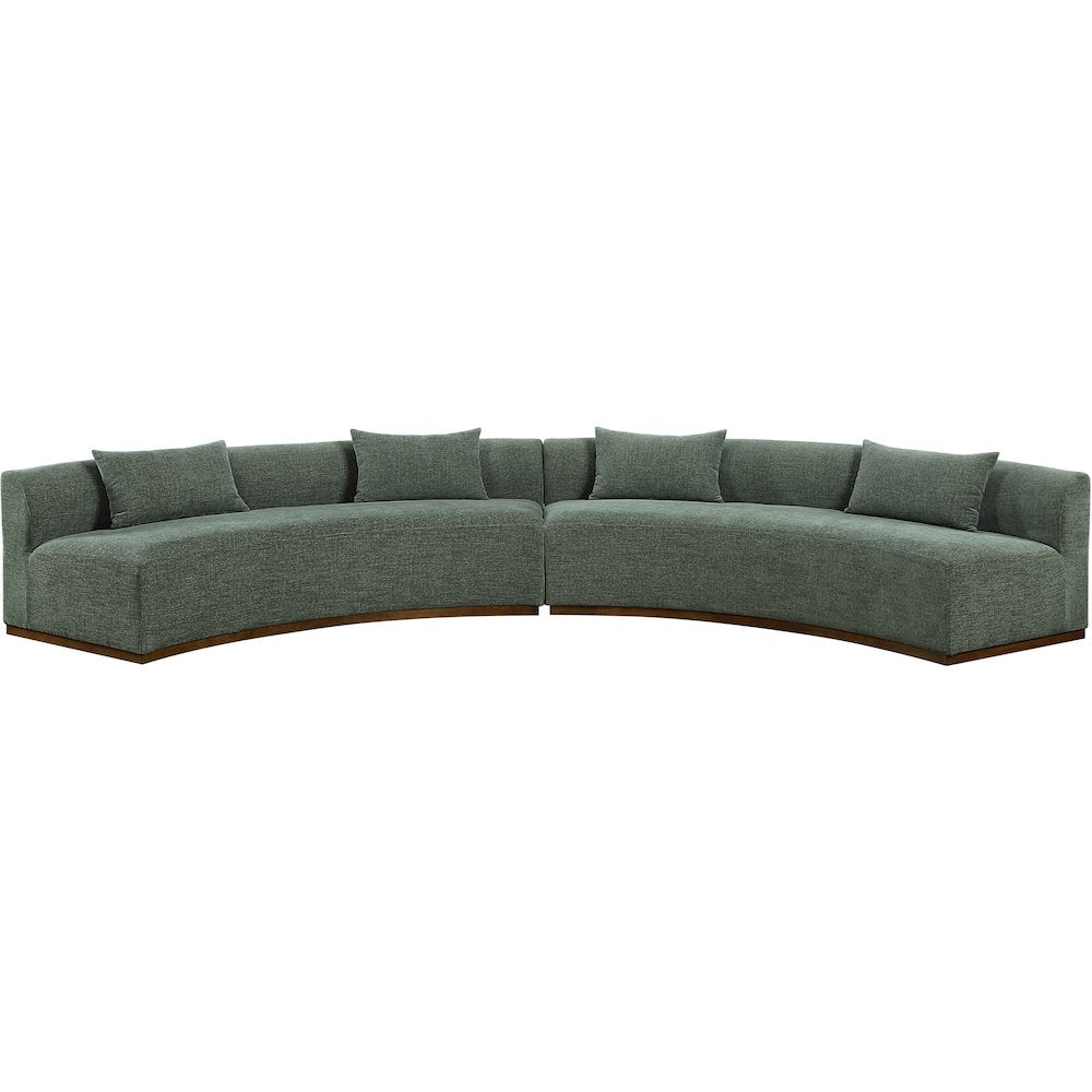 Avanti 182.5" Olive Chenille Fabric Upholstered 2pc. Modular Sectional