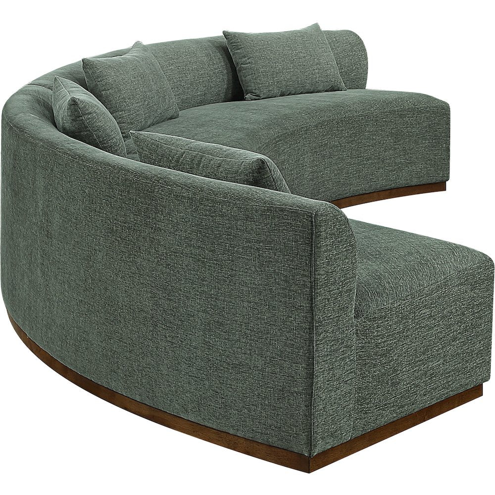 Avanti 182.5" Olive Chenille Fabric Upholstered 2pc. Modular Sectional