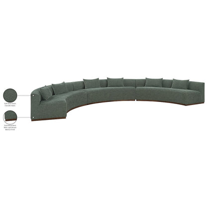 Avanti 221.25" Olive Chenille Fabric Upholstered 3pc. Modular Sectional