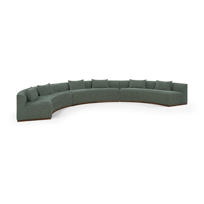 Avanti 221.25" Olive Chenille Fabric Upholstered 3pc. Modular Sectional