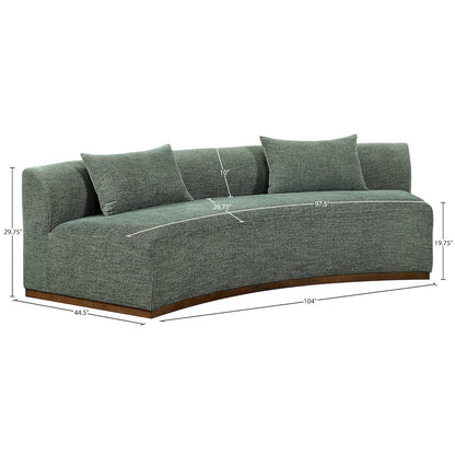 Avanti 104" Olive Chenille Fabric Upholstered Sofa