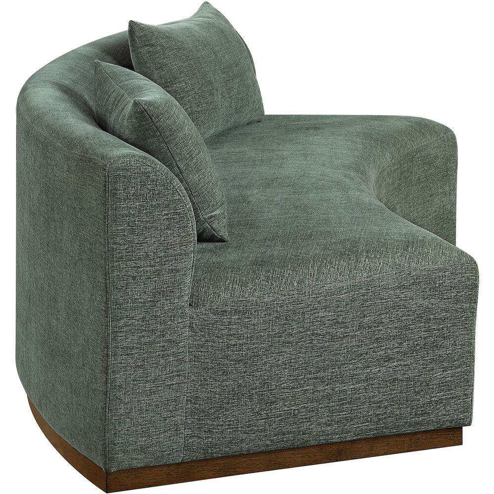 Avanti 104" Olive Chenille Fabric Upholstered Sofa