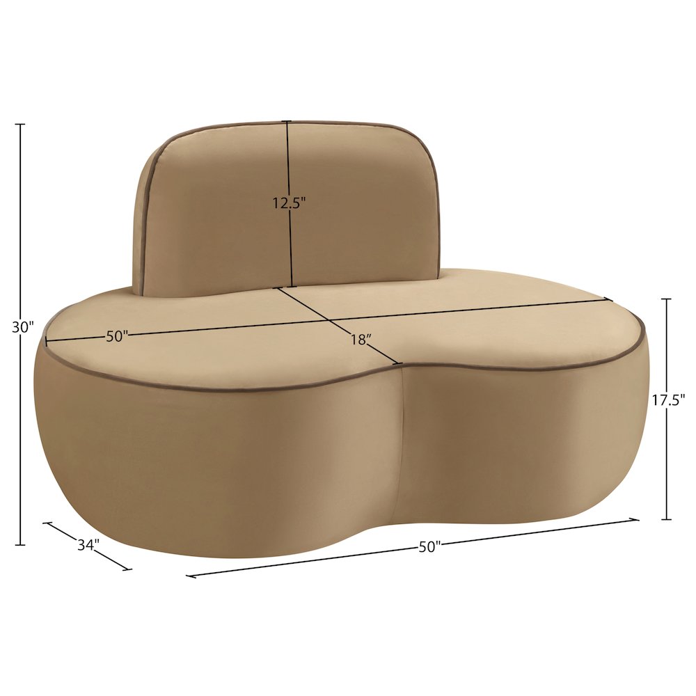 Swerve Beige Velvet Upholstered Chair