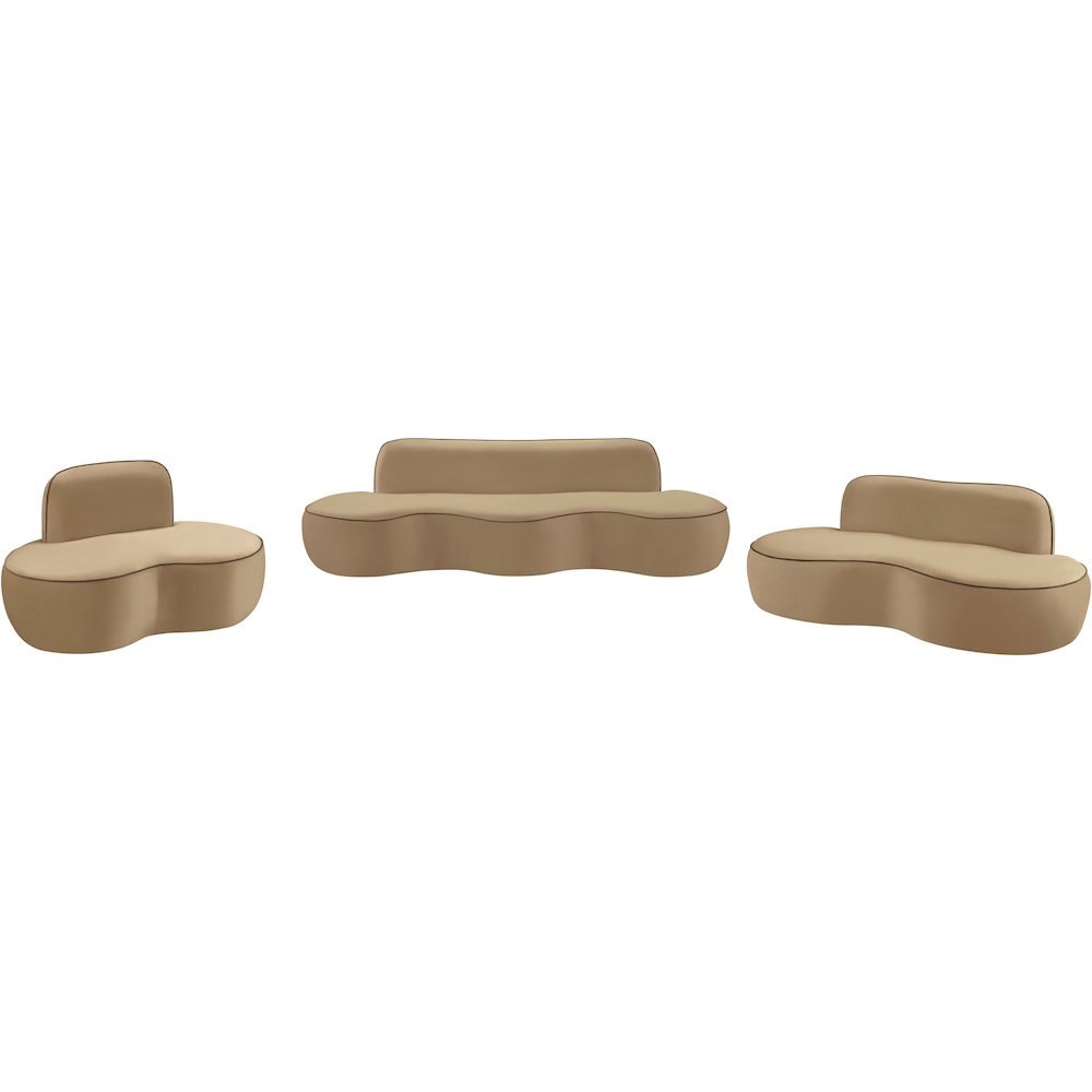 Swerve Beige Velvet Upholstered Chair