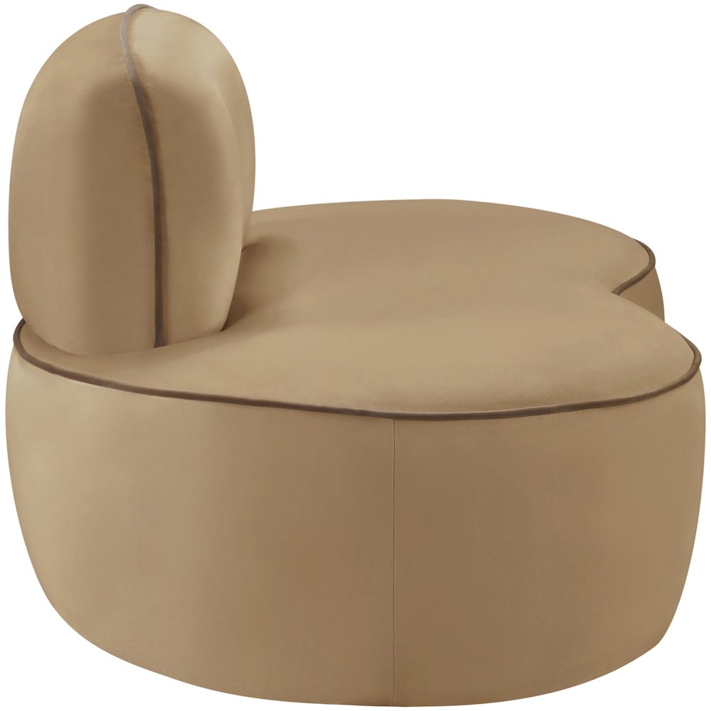 Swerve Beige Velvet Upholstered Chair