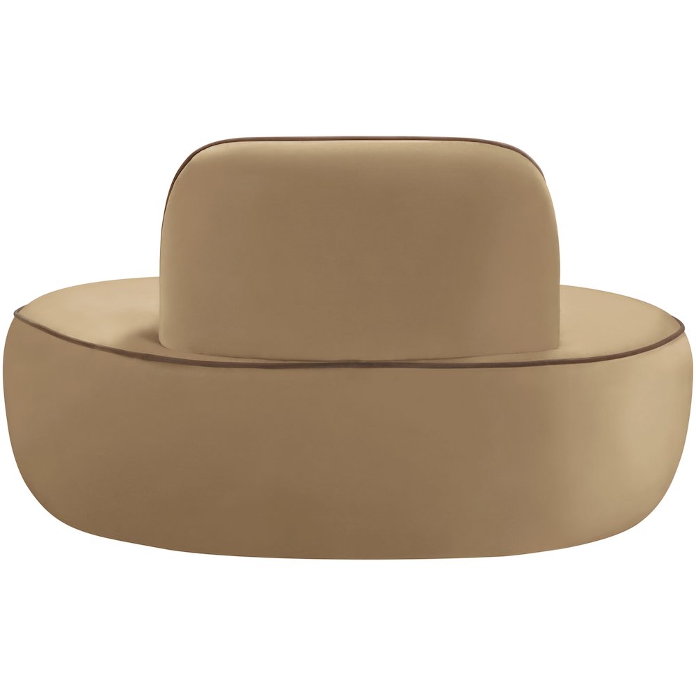 Swerve Beige Velvet Upholstered Chair