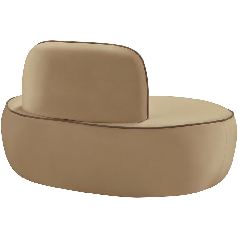 Swerve Beige Velvet Upholstered Chair