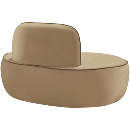 Swerve Beige Velvet Upholstered Chair