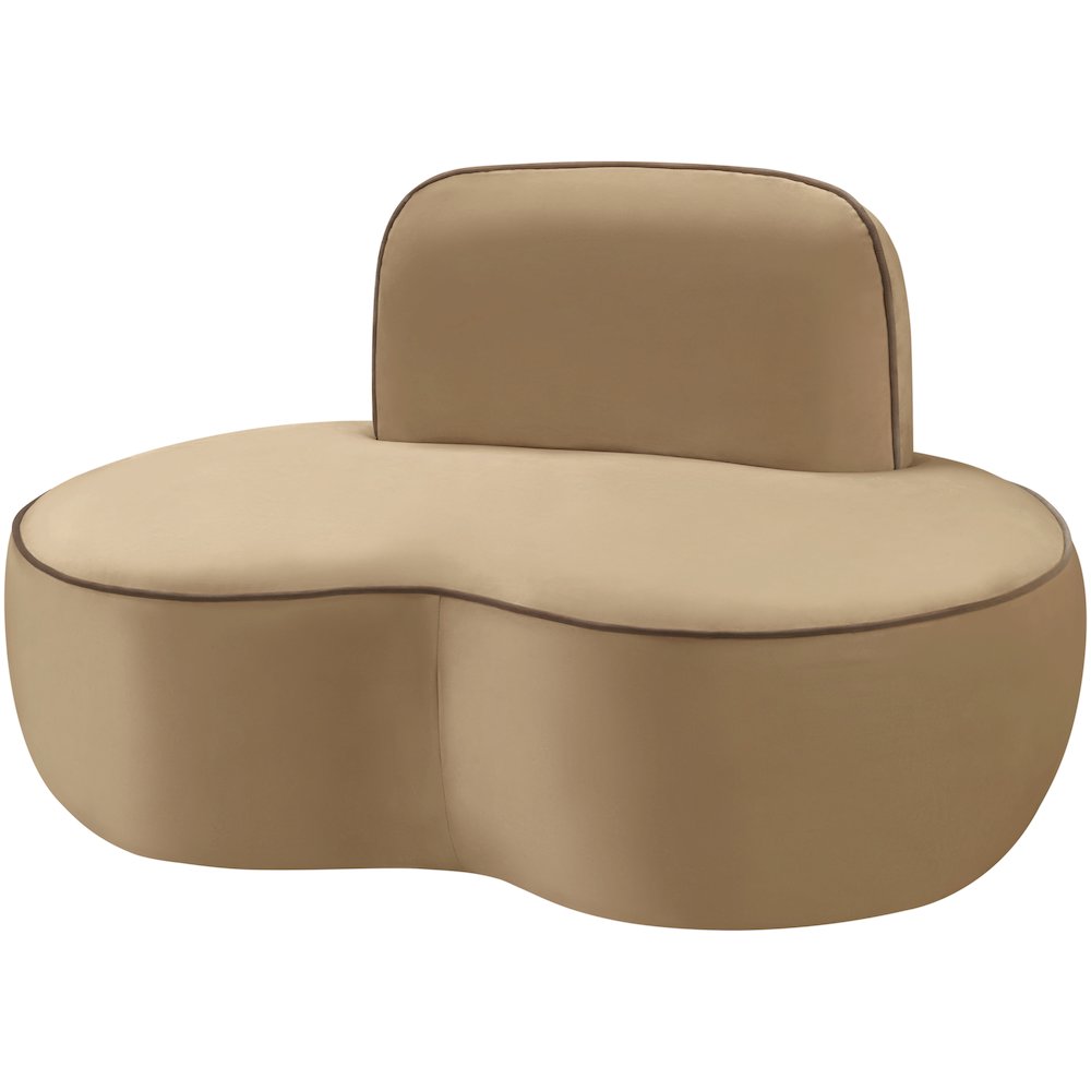Swerve Beige Velvet Upholstered Chair