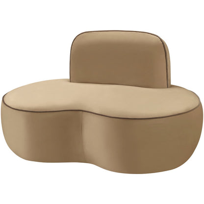 Swerve Beige Velvet Upholstered Chair