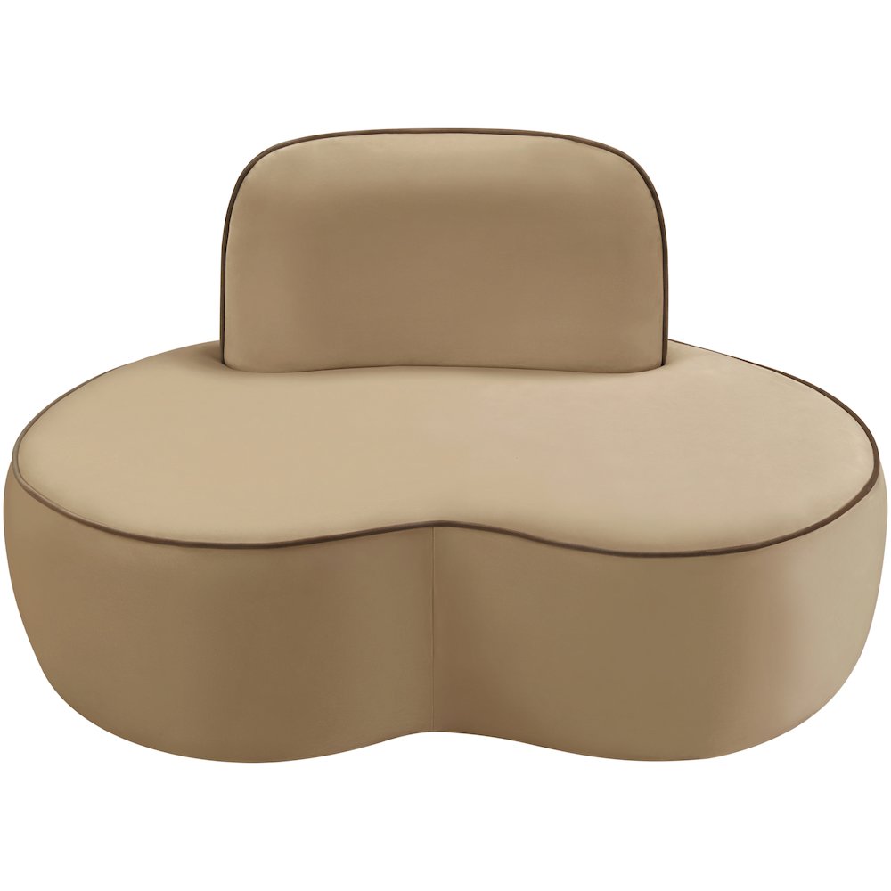Swerve Beige Velvet Upholstered Chair
